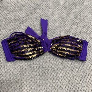 Victoria's Secret Purple and Gold Bikini Top